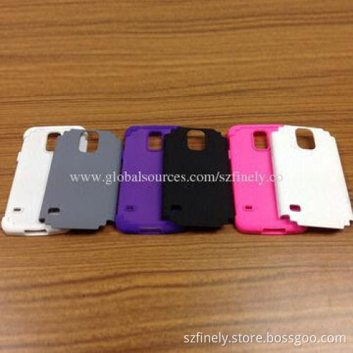 PC + Silicone Cases for Samsung S5, 2-in-1 Design, Various Colors Available